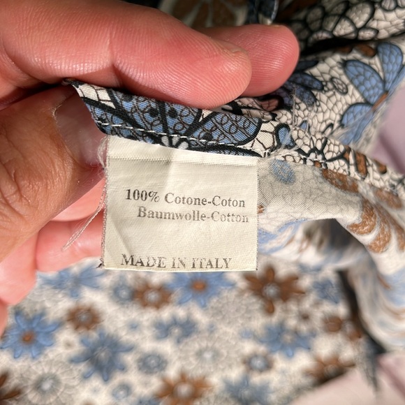 Equilirbio Italy Men's Flower Print Long Sleeve Slim Fit Shirt. Size: Medium - Picture 4 of 10